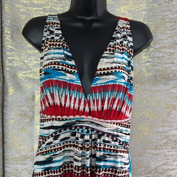 Papillon Women’s Multicolor Low Cut Maxi Dress Size XL - Picture 3 of 14